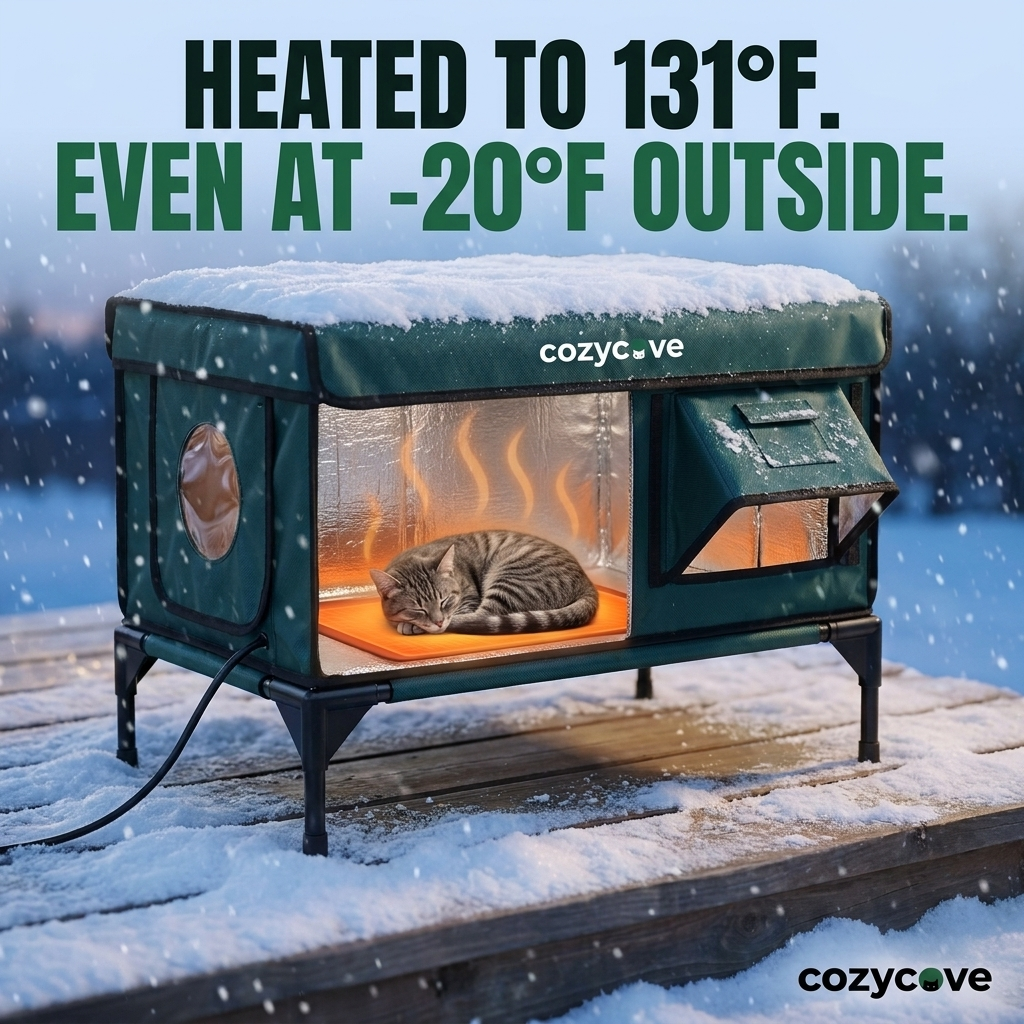 CozyCove™ - Insulated Heated Cat House