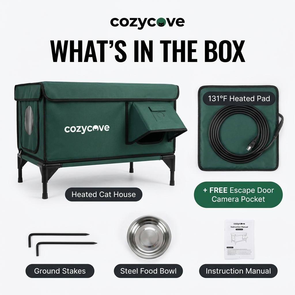 CozyCove™ - Insulated Heated Cat House