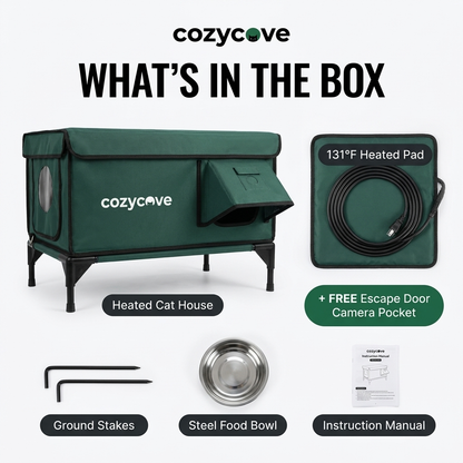 CozyCove™ - Insulated Heated Cat House